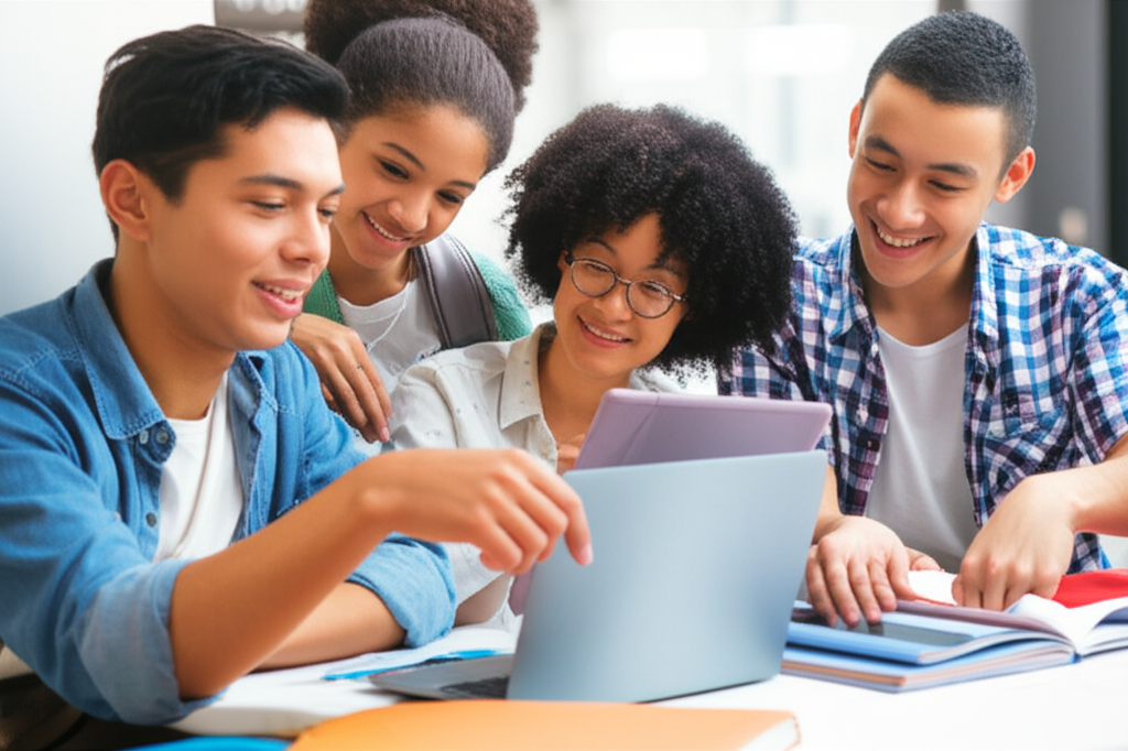 Students learning with AI Tutor